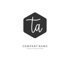 T A TA Initial letter handwriting and  signature logo. A concept handwriting initial logo with template element. vector