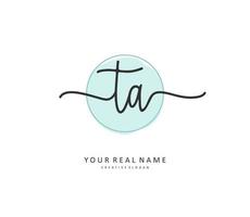 T A TA Initial letter handwriting and  signature logo. A concept handwriting initial logo with template element. vector