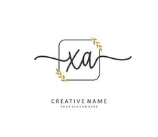 XA Initial letter handwriting and  signature logo. A concept handwriting initial logo with template element. vector