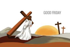 Good friday background concept with jesus cross card background vector