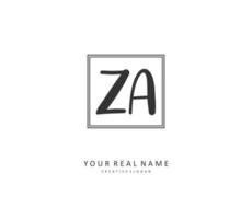 z un za inicial letra escritura y firma logo. un concepto escritura inicial logo con modelo elemento. vector