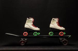 Skateboard on dark background photo