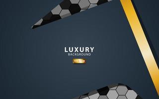 Luxury premium black and gold overlap layers background banner design. Realistic golden light effect on textured hexagon background. vector