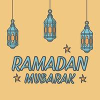 Flat design ramadan calligraphy vector