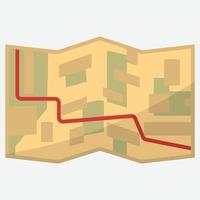 city map with red route navigation marker vector