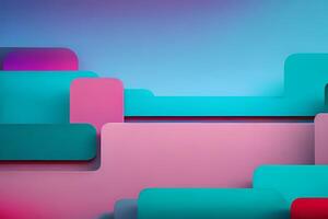 Simple minimalist retro color trendy background abstract colorful wallpaper and backdrop. Artistic digital art 3d rendering element design material. photo