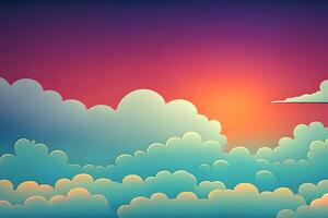 Beautiful colorful sky blue cloud minimalist illustration background and backdrop. Material design element and 3d render. photo