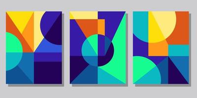 Abstract Bauhaus geometric pattern background vector circle