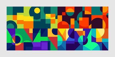 Abstract Bauhaus geometric pattern background vector circle