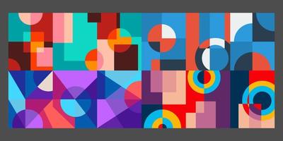 Abstract Bauhaus geometric pattern background vector circle