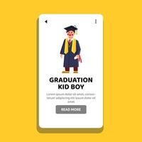 graduation kid boy vector