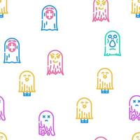 ghost halloween scary spooky vector seamless pattern