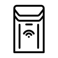 automatic trash bin home accessory line icon vector illustration