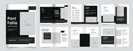 Architecture Portfolio and Portfolio Design, a4 size portfolio. Professioanl Architecture portfolio design or Real Estate brochure vector