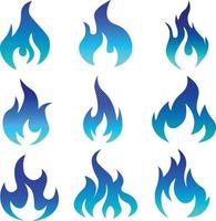 Blue fire icon Flat fire flame vector illustration. blue flame or campfire isolated on white