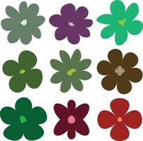 Paper trendy flat flower set vector image