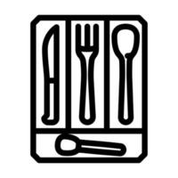 cutlery organizer home accessory line icon vector illustration