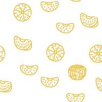 mandarin citrus fruit vector seamless pattern