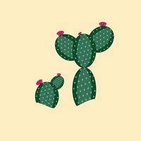 green natural cactus plant set of desert among sand and rocks. Realistic vector illustration isolated on background elements.