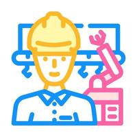 industrial ingeniero color icono vector ilustración