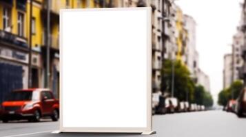 , Realistic street big billboard mock up blank for presentation advertising. Outdoor sign blank in the futuristic city, business concept photo