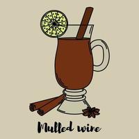 Mulled wine vector colored icon.