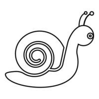 caracol molusco contorno contorno línea icono negro color vector ilustración imagen Delgado plano estilo