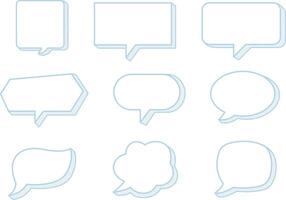 Speech Bubble. set of text bubbles. blank template. vector cloud shapes. retro style illustration