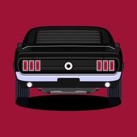 american muscle cars back view vector