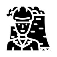 nuclear engineer worker glyph icon vector illustration