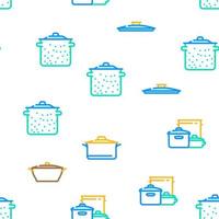 pot kitchen food pan cooking vector seamless pattern