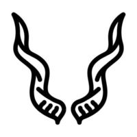 antelope horn animal line icon vector illustration