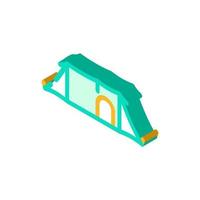 leisure tent vacation isometric icon vector illustration