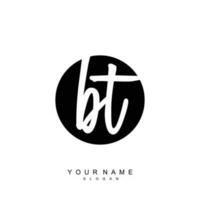 Initial BT Monogram with Grunge Template Design vector