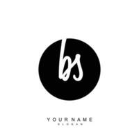 Initial BS Monogram with Grunge Template Design vector