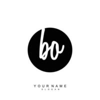 Initial BO Monogram with Grunge Template Design vector