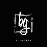 Initial BG Monogram with Grunge Template Design vector