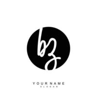 Initial BZ Monogram with Grunge Template Design vector