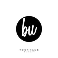 Initial BU Monogram with Grunge Template Design vector