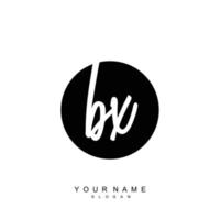 Initial BX Monogram with Grunge Template Design vector