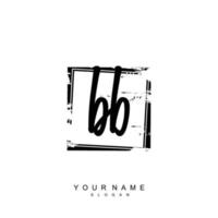 Initial BB Monogram with Grunge Template Design vector