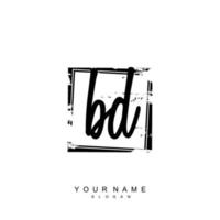 Initial BD Monogram with Grunge Template Design vector