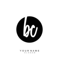Initial BC Monogram with Grunge Template Design vector