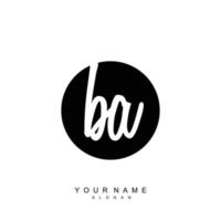 Initial BA Monogram with Grunge Template Design vector