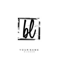 Initial BL Monogram with Grunge Template Design vector