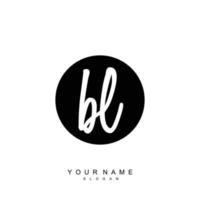 Initial BL Monogram with Grunge Template Design vector