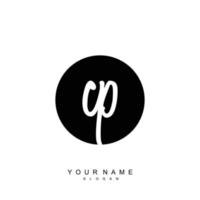 Initial CP Monogram with Grunge Template Design vector