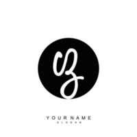 Initial CZ Monogram with Grunge Template Design vector