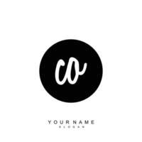 Initial CO Monogram with Grunge Template Design vector