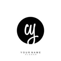 Initial CY Monogram with Grunge Template Design vector